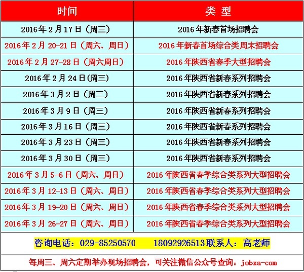 西安最新招聘信息汇总