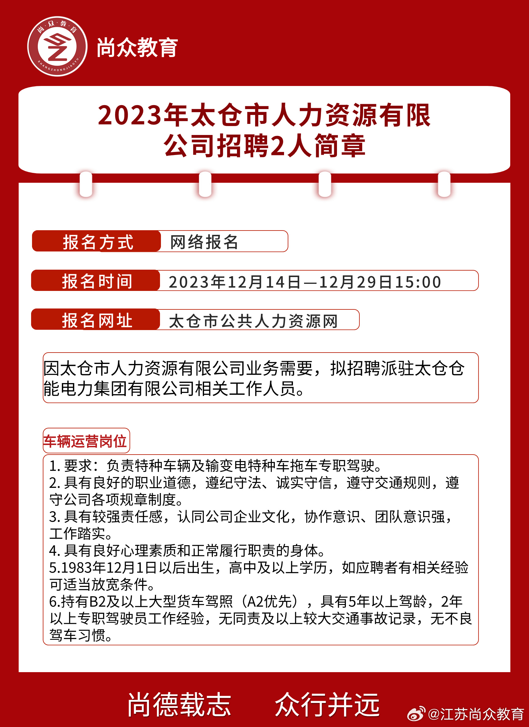 太仓最新招聘信息汇总