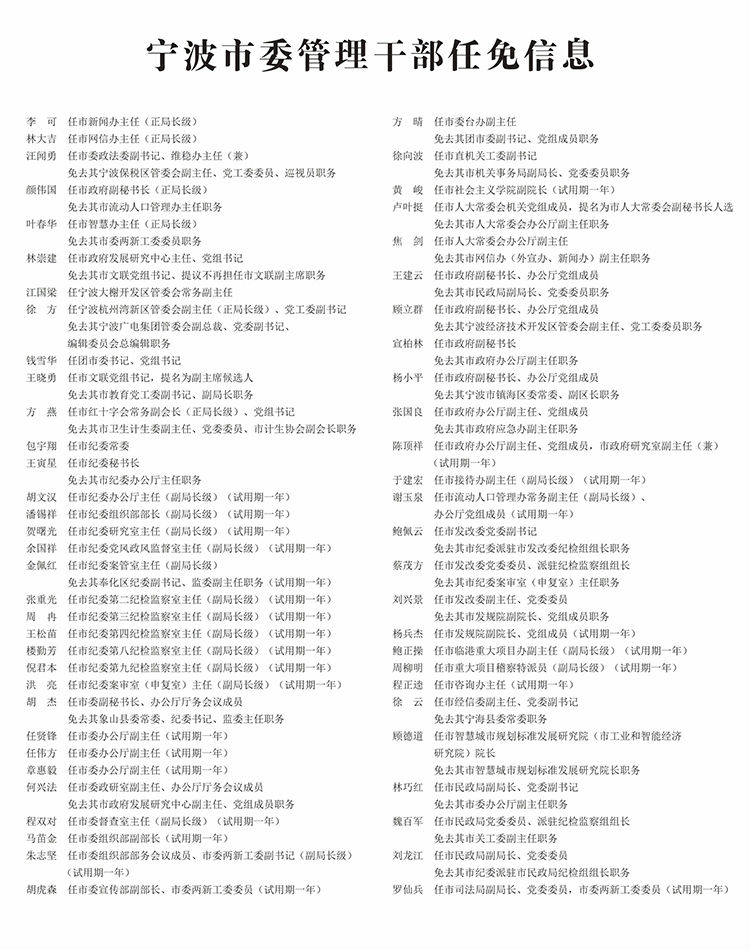 镇海区科技局人事任命动态更新